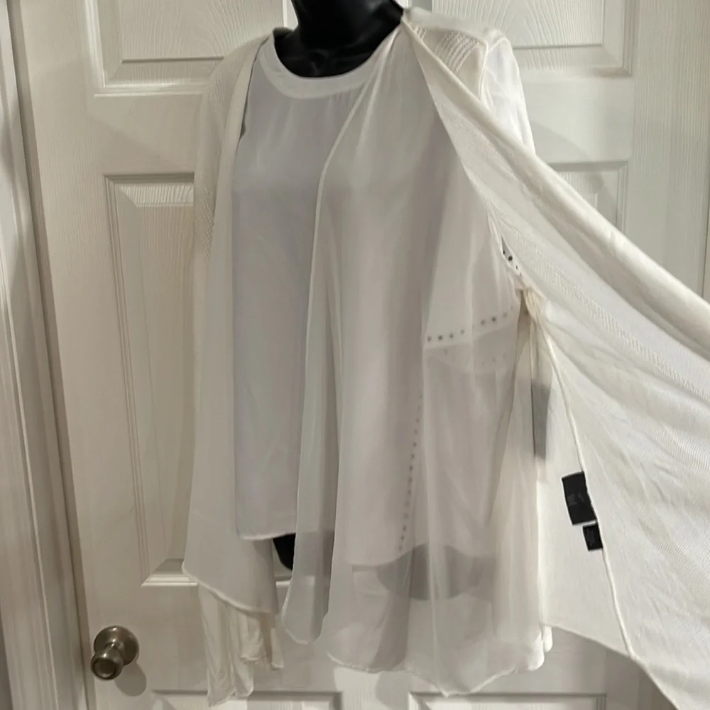 White Cardigan Sweater - Picture 6 of 10